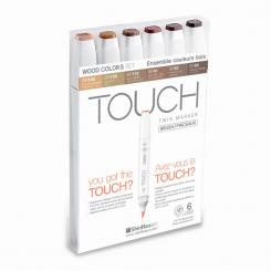 Touch Twin Brush Marker  6er wood colors 