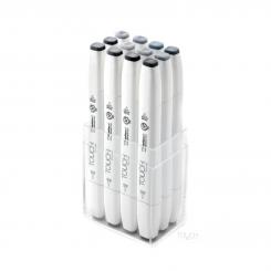 Touch Twin Brush Marker  12er Set blue/green grey colors 