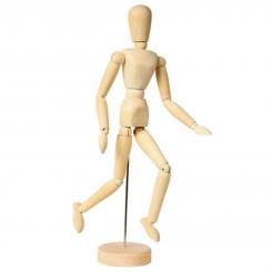 Renensans Zeichen-Gliederpuppe, Holz, weiblich, 31cm hoch 