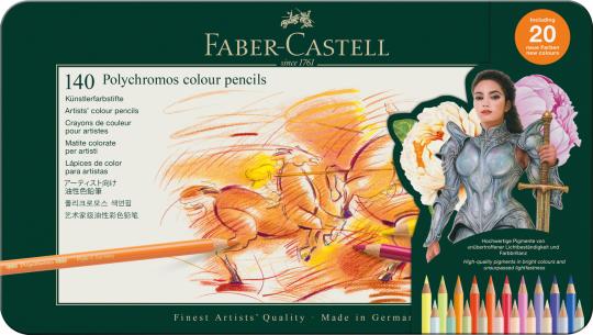 Faber-Castell POLYCHROMOS Metalletui 140er Spitzmaschine gratis 