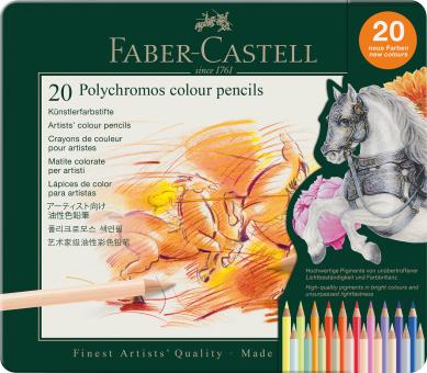 Faber-Castell POLYCHROMOS Metalletui 20er. Die NEUEN Farben 