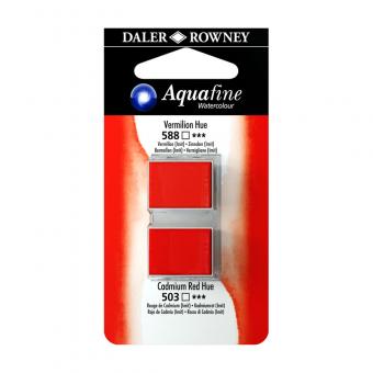 Aquafine Aquarellfarbe 2 Halb-Näpfe 588 Zinnober (Imit) / 503 Kadmiumrot (Imit) 
