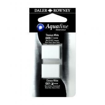 Aquafine Aquarellfarbe 2 Halb-Näpfe 009 Titan weiß / 001 Chinesisch weiß 