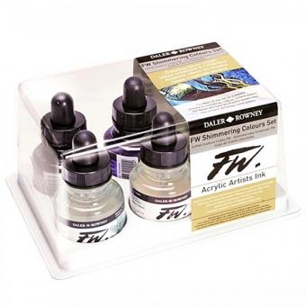 Daler-Rowney FW Acrylic Shimmering Colours Ink Set 6 x 29,5ml 