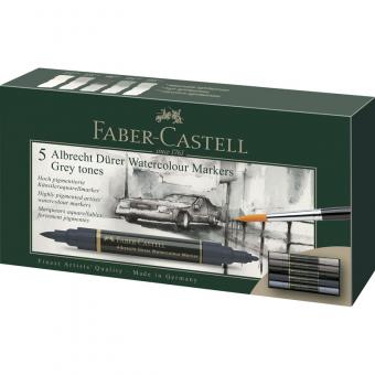 Aquarellmarker Faber Castell A. Dürer 5er Etui Grautöne 