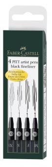 Faber Castell Tuschestift PITT artist pen schwarz 4er Etui (XS,M,F,S) 