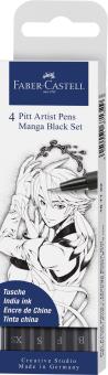 Faber Castell Tuschestift PITT artist pen 4er Etui Fineliner "Manga" Black ( XS,S,F,B ) 
