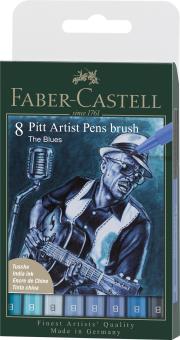 Faber Castell Tuschestift PITT artist pen 8er Etui  "The Blues" 