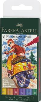 Faber Castell Tuschestift Brush PITT artist pen B 6er Set "Color Wheel"" 