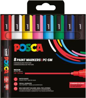 Posca Marker 8er Etui Grundfarben PC-5M 1,8 - 2,5mm 
