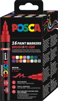 Posca Marker 16er Etui PC-5BR 1-4 mm Pinselspitze 