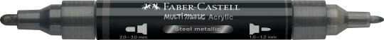 Faber-Castell Multimark Acrylic 297 Steel metallic 2 Spitzen Marker 