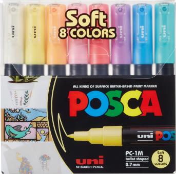 Posca Marker 8er Etui Soft Colours PC-1MC 0,7 - 1mm 