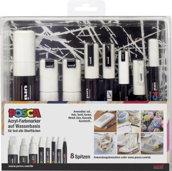 Posca Marker 8er Spitzenset weiß 