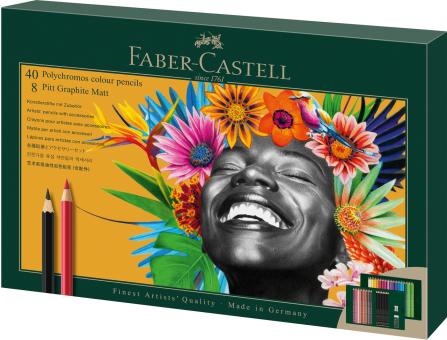 Faber-Castell Polychromos & Pitt Graphite Matt Geschenkset 50-teilig 
