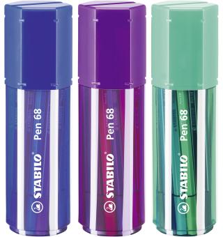 Premium-Filzstift - STABILO Pen 68 - 20er Big Pen Box zufällig in einer der 3 Farben - mit 20 verschiedenen Farben 