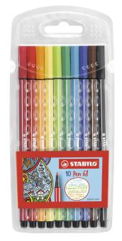 Premium-Filzstift - STABILO Pen 68 - 10er Pack - mit 10 verschiedenen Farben 