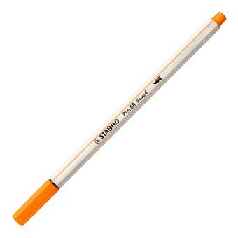 Premium-Filzstift mit Pinselspitze für variable Strichstärken - STABILO Pen 68 brush - Einzelstift - orange 