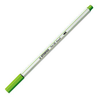 Premium-Filzstift mit Pinselspitze für variable Strichstärken - STABILO Pen 68 brush - Einzelstift - laubgrün 