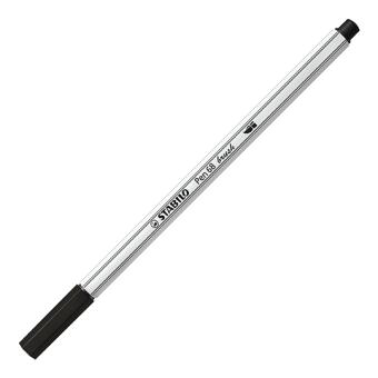 Premium-Filzstift mit Pinselspitze für variable Strichstärken - STABILO Pen 68 brush - Einzelstift - schwarz 