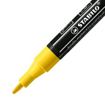 Acrylmarker - STABILO FREE Acrylic - T100 Rundspitze 1-2mm - Einzelstift - gelb 