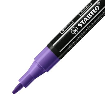 Acrylmarker - STABILO FREE Acrylic - T100 Rundspitze 1-2mm - Einzelstift - violett 