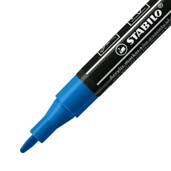 Acrylmarker - STABILO FREE Acrylic - T100 Rundspitze 1-2mm - Einzelstift - dunkelblau 