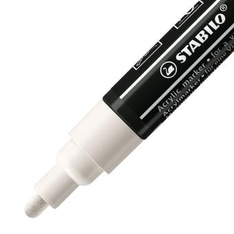 Acrylmarker - STABILO FREE Acrylic - T300 Rundspitze 2-3mm - Einzelstift - weiß 