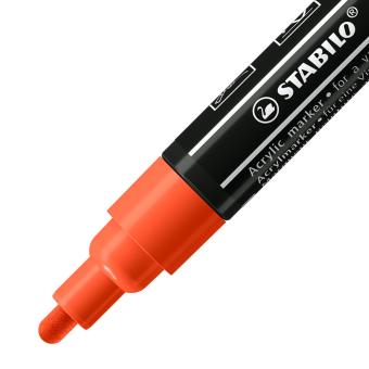 Acrylmarker - STABILO FREE Acrylic - T300 Rundspitze 2-3mm - Einzelstift - hellrot 