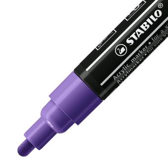 Acrylmarker - STABILO FREE Acrylic - T300 Rundspitze 2-3mm - Einzelstift - violett 