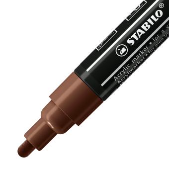 Acrylmarker - STABILO FREE Acrylic - T300 Rundspitze 2-3mm - Einzelstift - braun 