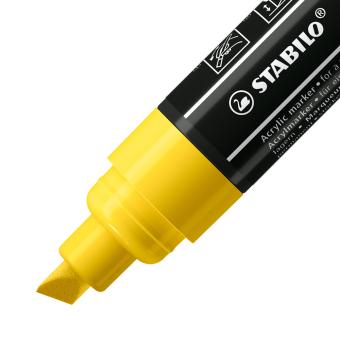 Acrylmarker - STABILO FREE Acrylic - T800C Keilspitze 4-10mm - Einzelstift - gelb 