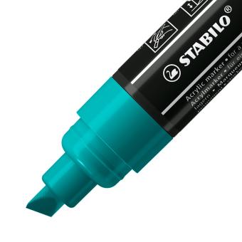 Acrylmarker - STABILO FREE Acrylic - T800C Keilspitze 4-10mm - Einzelstift - blaugrün 