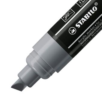 Acrylmarker - STABILO FREE Acrylic - T800C Keilspitze 4-10mm - Einzelstift - dunkelgrau 
