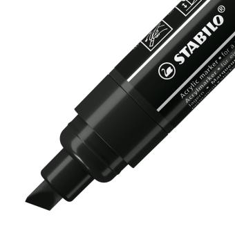 Acrylmarker - STABILO FREE Acrylic - T800C Keilspitze 4-10mm - Einzelstift - schwarz 