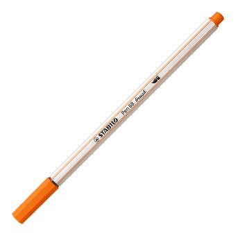 Premium-Filzstift mit Pinselspitze für variable Strichstärken - STABILO Pen 68 brush - Einzelstift - gelbrot 