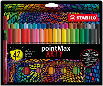 Filzschreiber - STABILO pointMax - ARTY - 42er Pack - mit 42 verschiedenen Farben 