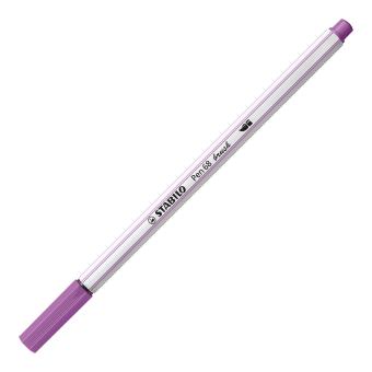 Premium-Filzstift mit Pinselspitze für variable Strichstärken - STABILO Pen 68 brush - Einzelstift - pflaume 