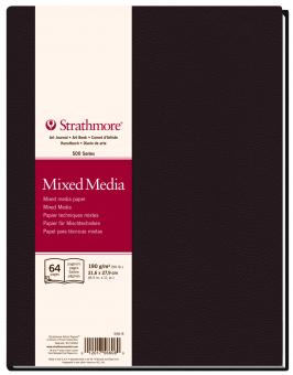 STRATHMORE 500 Mix Media Skizzenbuch, 32 Blatt, Naturweiß 22 x 28 cm