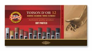 Toison d´or 8500 Künstler-Softpastellkreide 12er Kartonetui Brauntöne 