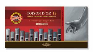 Toison d´or 8500 Künstler-Softpastellkreide 12er Kartonetui Grautöne 
