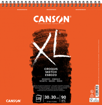 CANSON XL  Skizzenblock 30 x 30 cm Spiralbindung oben 