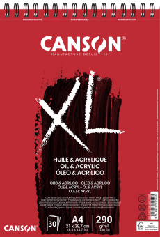 Canson® XL® Huile & Acrylique Malblock A4 Spiralbindung oben 