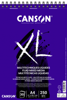 CANSON XL A4 Fluid Mixed Media Spiralbindung oben 