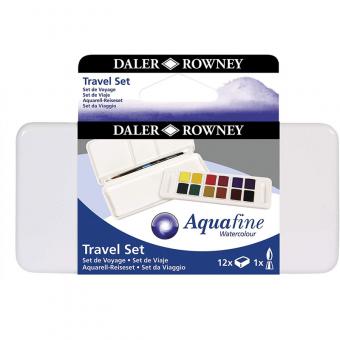 Aquafine Mini Travel Set mit 12 Halbnäpfen + 1 Mini-Pinsel 