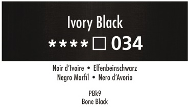 Daler Rowney Georgian 034 Elfenbeinschwarz /  Ivory Black 37 ml Wassermischbare Ölfarbe 
