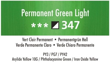 Daler Rowney Georgian 347 Permanetgrün Hell /  Permanet Green Light 37 ml Wassermischbare Ölfarbe 