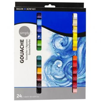 Daler Rowney Simply Gouache Anfängerset 24 x 12ml Tuben 