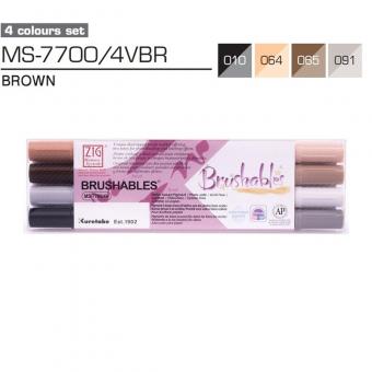 Kuretake ZIG Brushables Brown 4er Set 