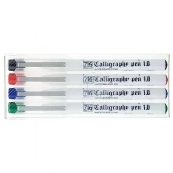 Kuretake ZIG CALLIGRAPHY PEN Oblique Tip – 4 colours set 1mm 
